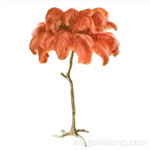 Lámpara de piso de plumas moderna decorada